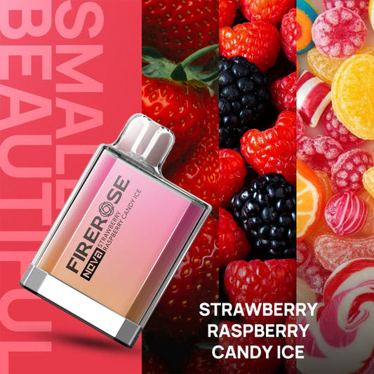 Strawberry Raspberry Candy Ice Firerose Nova Disposable Vape