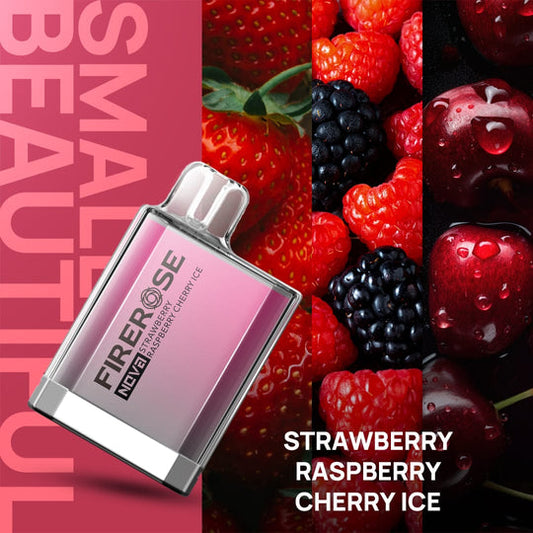 Strawberry Raspberry Cherry Ice Firerose Nova Disposable Vape