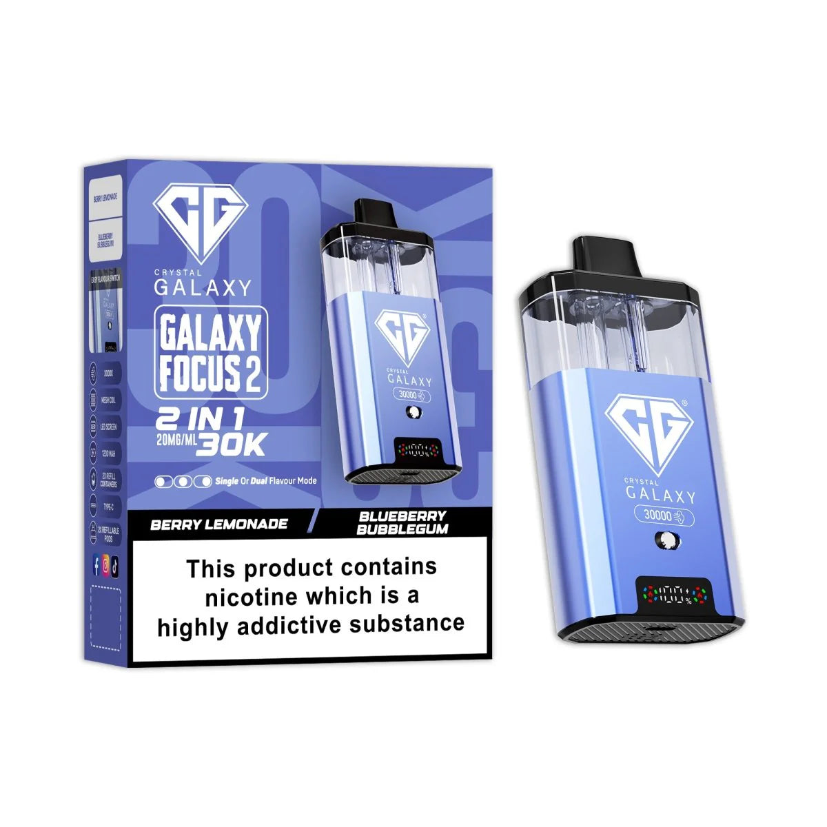 Crystal  Galaxy Focus 2, 30k Puff Prefilled Vape Kit