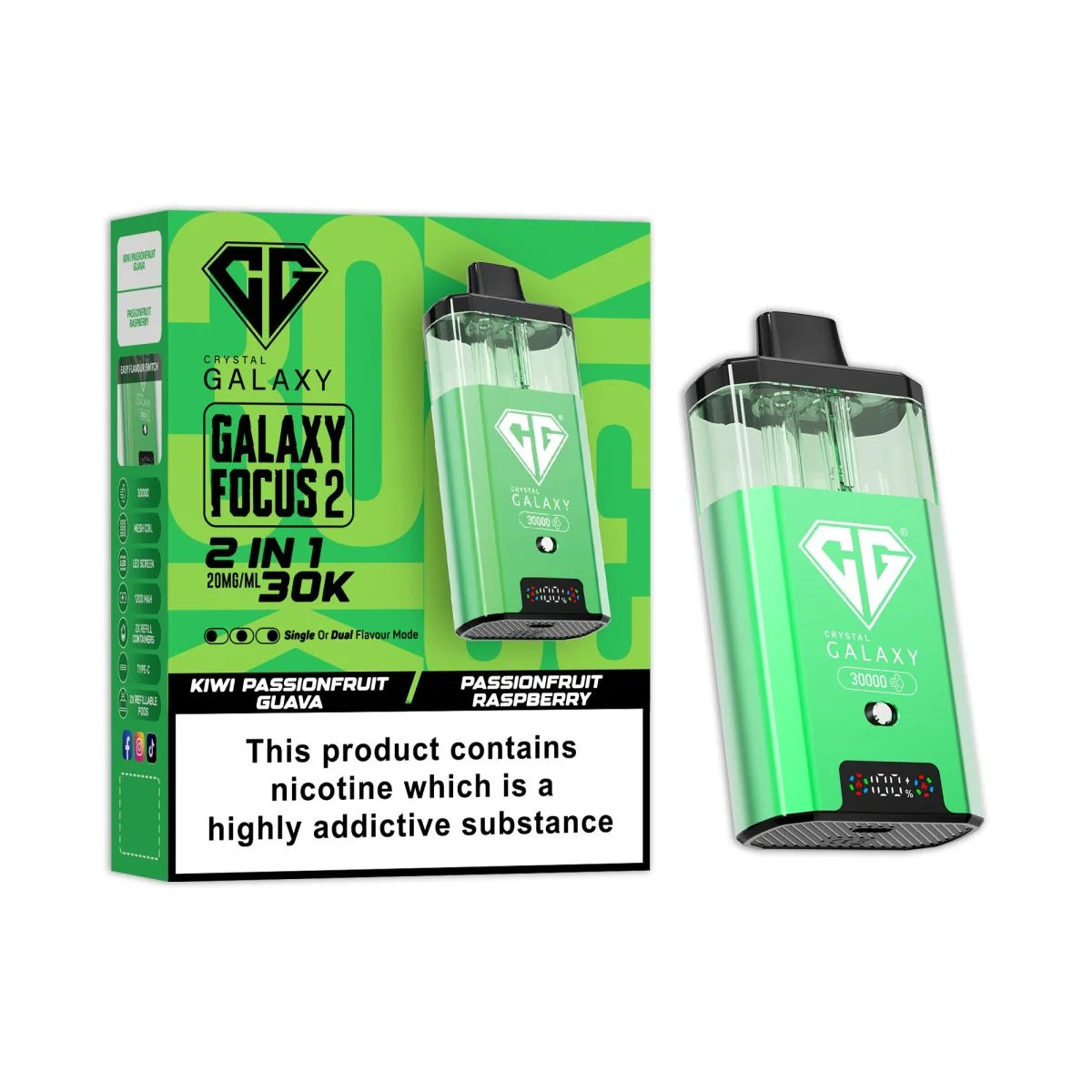Crystal  Galaxy Focus 2, 30k Puff Prefilled Vape Kit