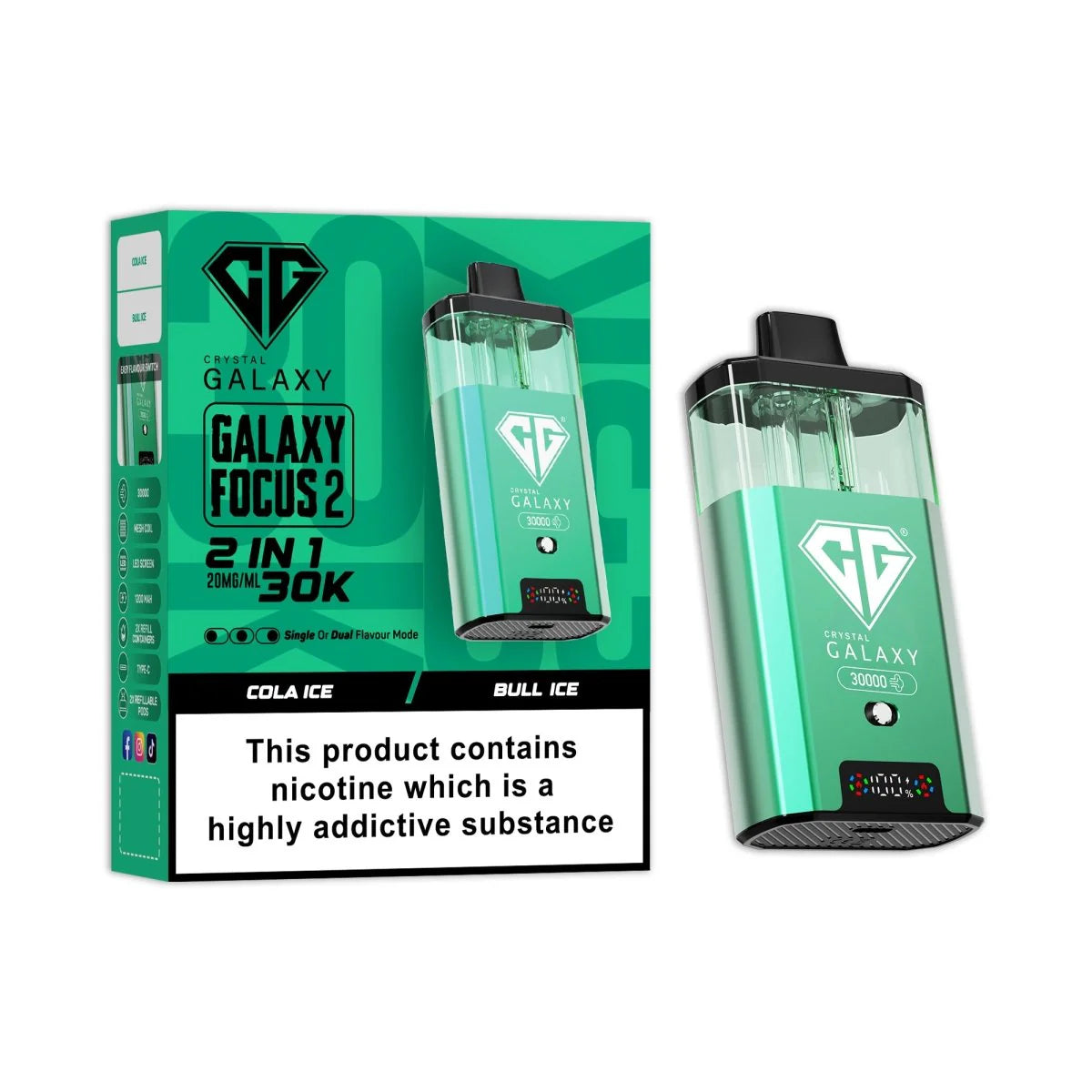 Crystal  Galaxy Focus 2, 30k Puff Prefilled Vape Kit