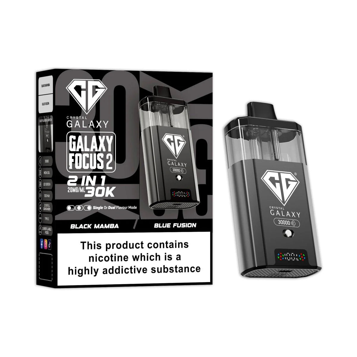 Crystal  Galaxy Focus 2, 30k Puff Prefilled Vape Kit