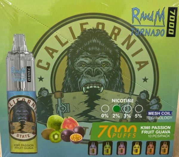 Kiwi Passion Fruit Guava RANDM Tornado 7000 Disposable Vape