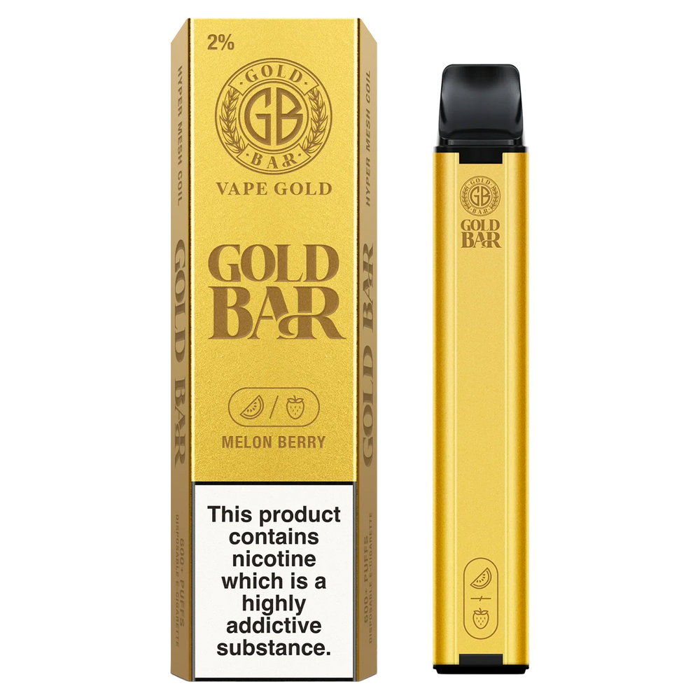 Gold Bar 600 Puffs Disposable Vape Box Of 10 At £38