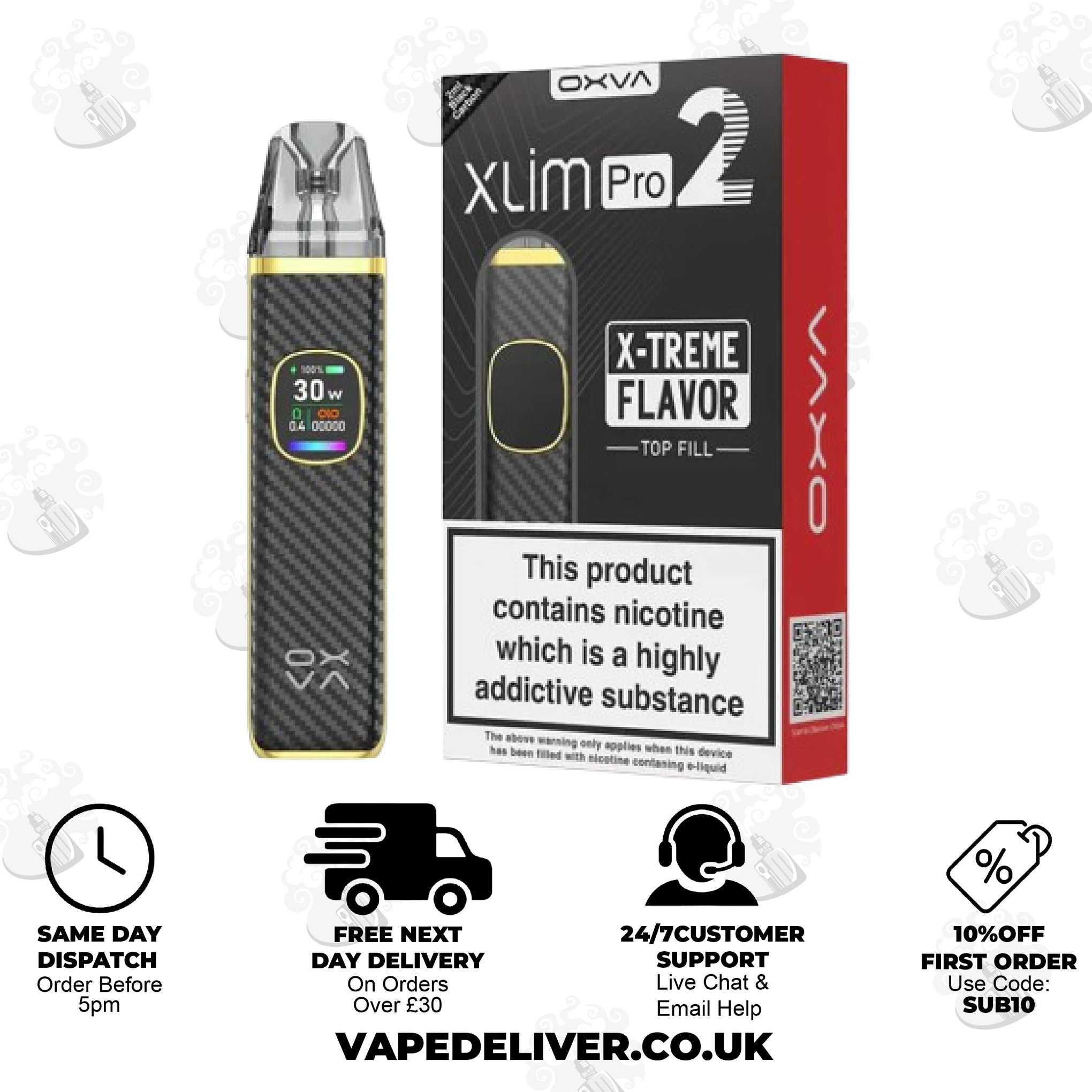 OXVA XLIM PRO 2 POD KIT Free E-Liquid Included Vapedeliver OXVA XLIM PRO 2 POD KIT Free E-Liquid Included Vapedeliver